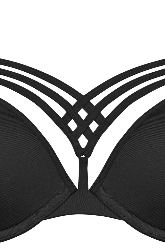 Dame de Paris Padded Plunge Bra - Black