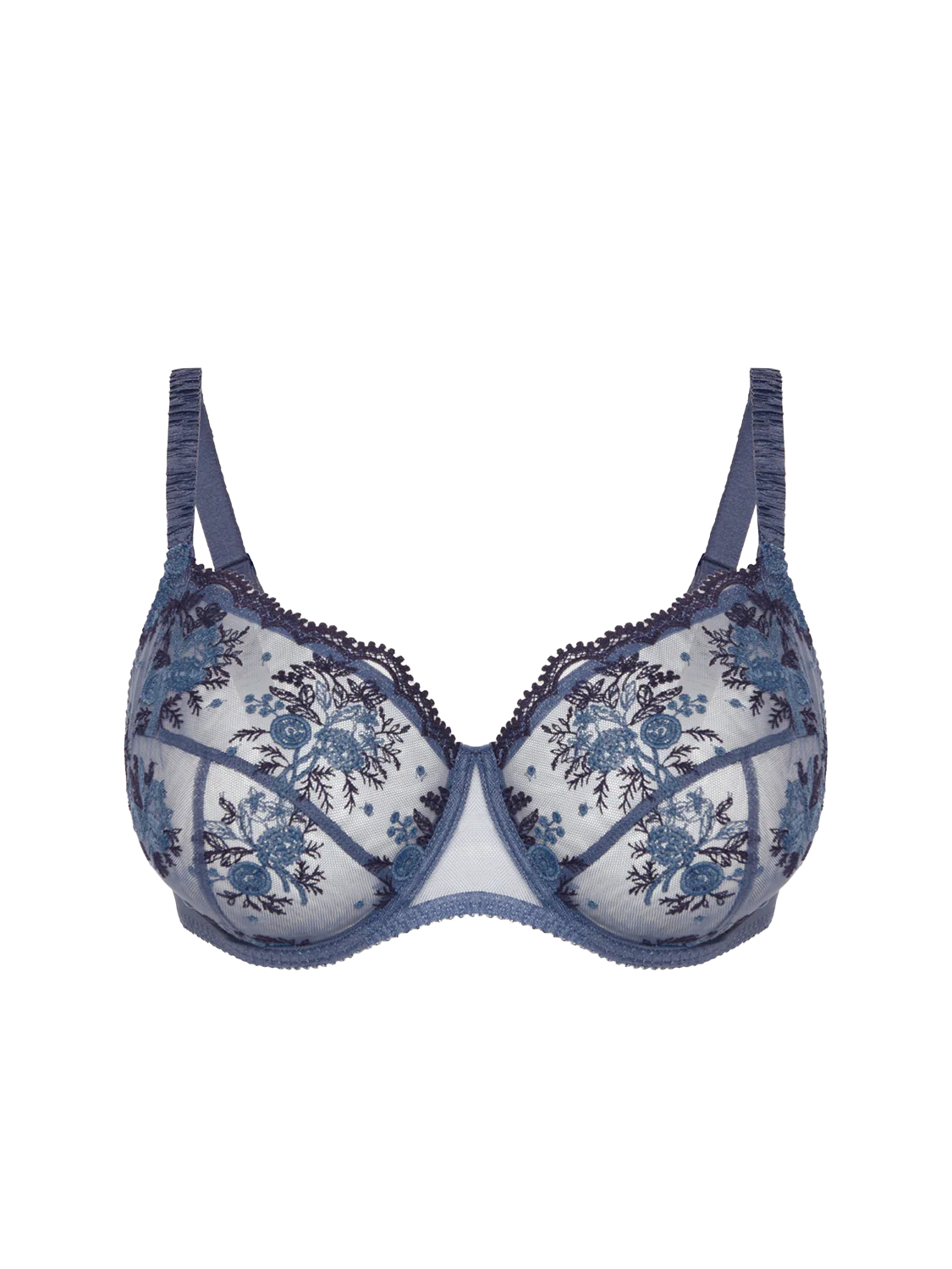 Intrigue Full Cip Bra - Cinder Blue