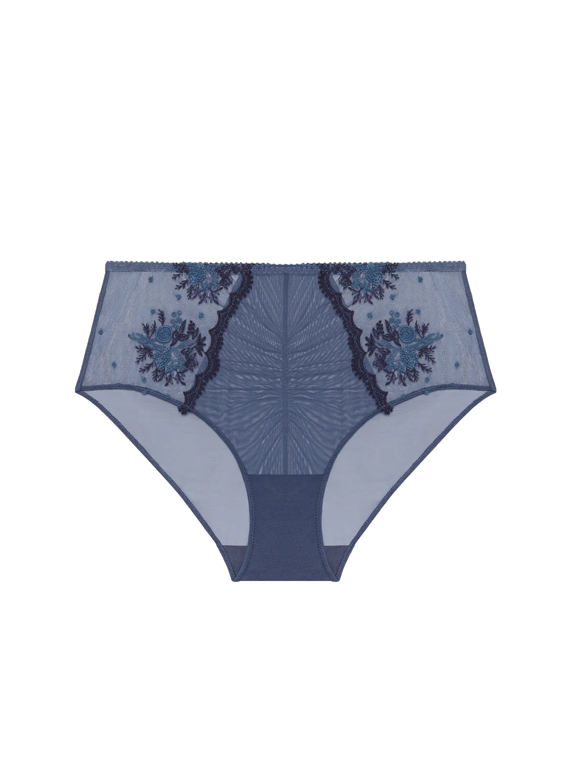 Intrigue High-Waist Brief - Cinder Blue