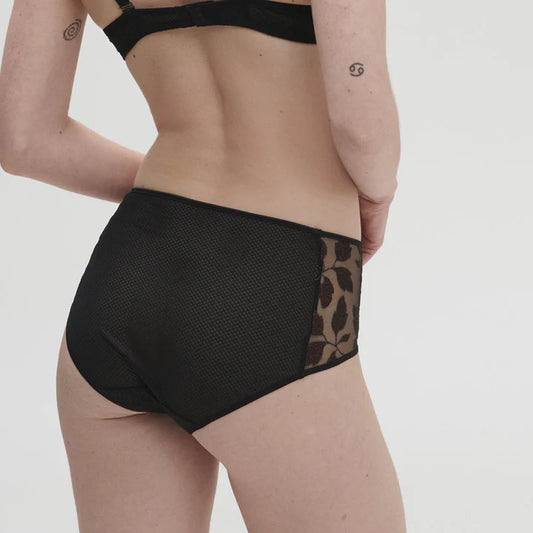 Dahlia High Waist Brief - Noir Copper