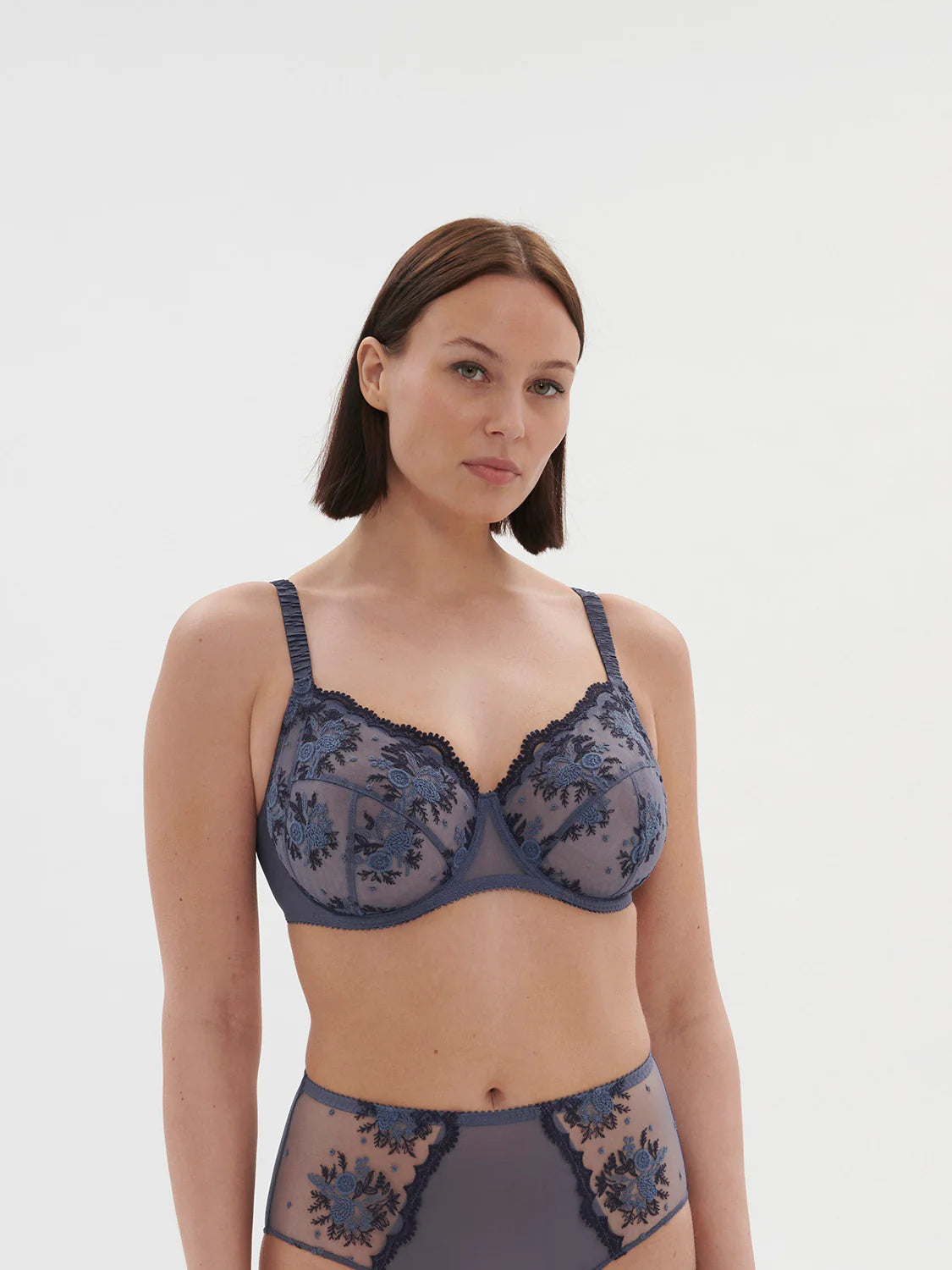 Intrigue Full Cip Bra - Cinder Blue