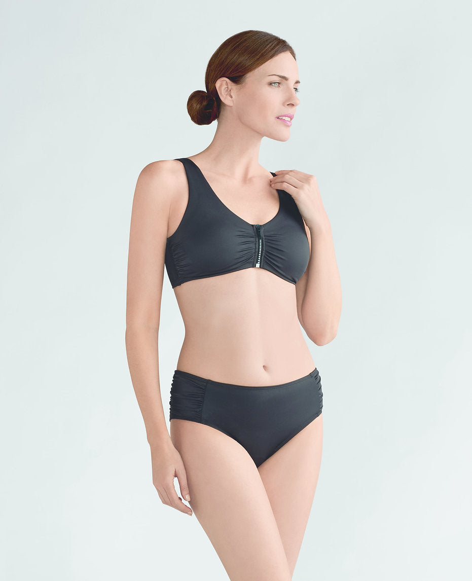 Cocos TP Front Opening Mastectomy Bikini Top - Black