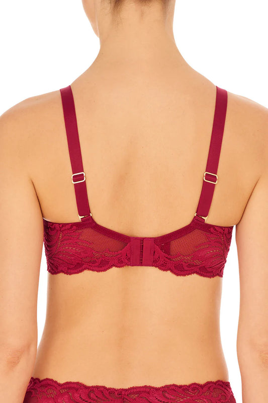 Feathers Full Figure Contour Underwire Bra - Pomegranate