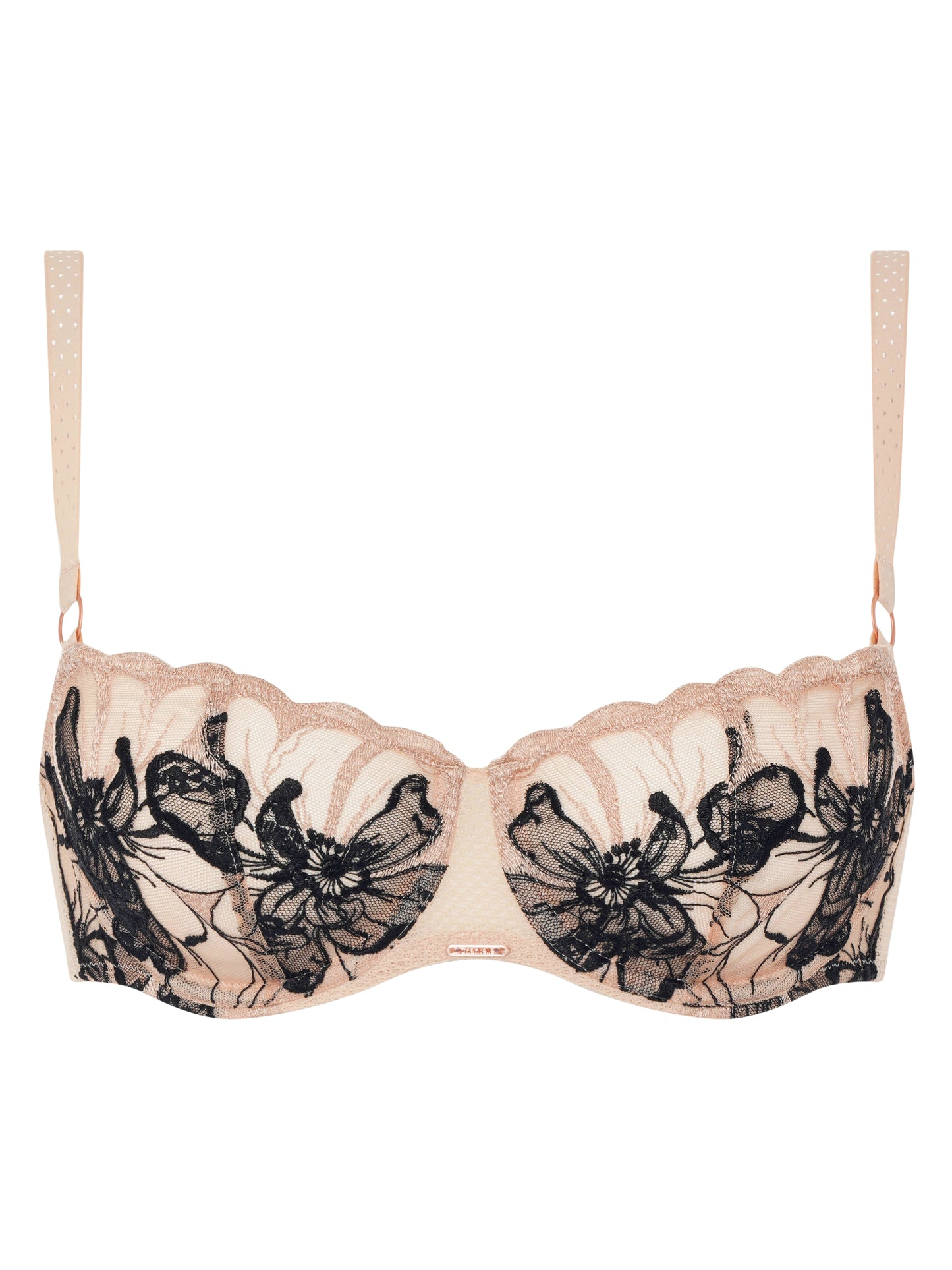 Fleurs Demi Bra - Golden Beige/Black