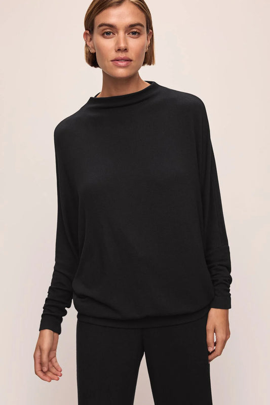 Eberjey Cozy Time Mock Neck & Pant Black