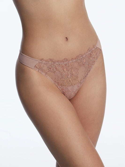 Entice Front Lace Thong - Romance/Rose Gold
