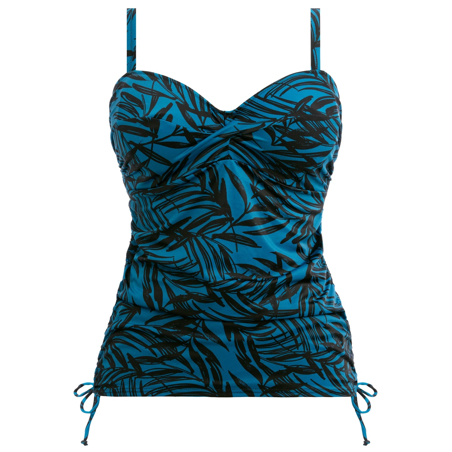 Palmetto Bay Twist Front Tankini Top - Zen Blue