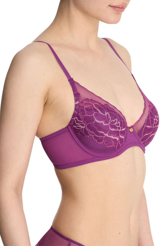 Flora Contour Underwire Bra - Grape/Blush