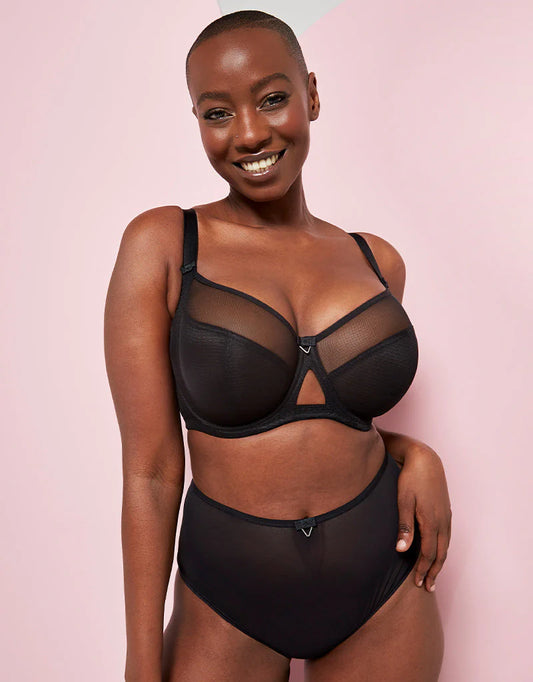 Victory Side Support Balcony Bra - Black