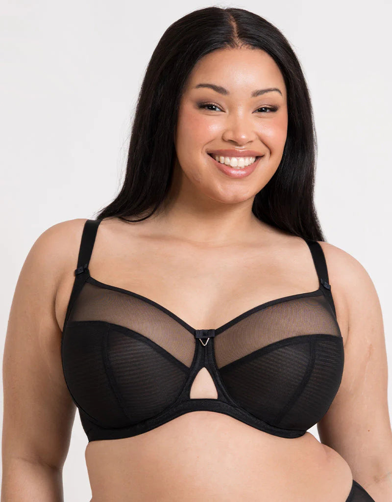 Victory Side Support Balcony Bra - Black