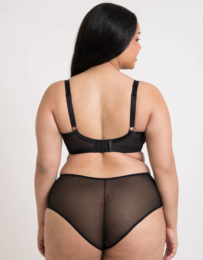 Victory Side Support Balcony Bra - Black