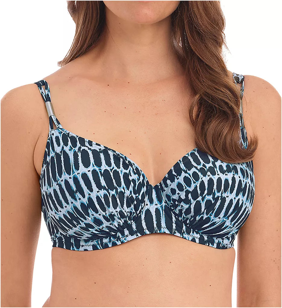 Kotu Underwire Gathered Full Cup Bikini Swim Top - Ink