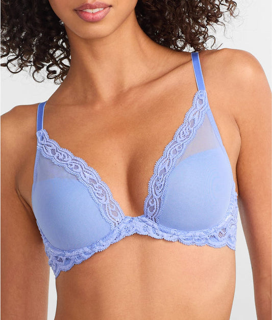 Feathers Plunge Bra - French Blue