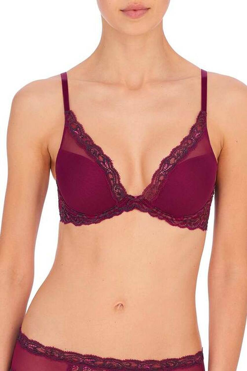 Natori Feathers Plunge Bra 730023 Damask Pink – My Top Drawer