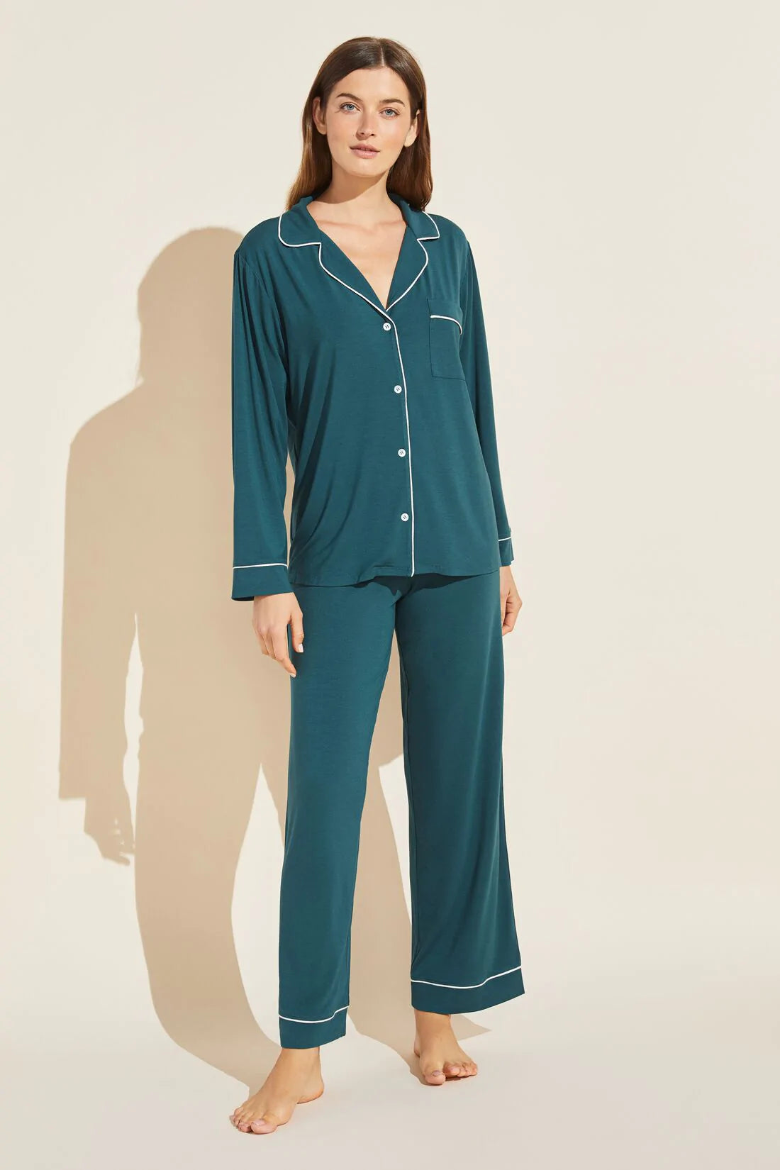 Eberjey Gisele Classic PJ Set Evergreen – Belle Mode Intimates