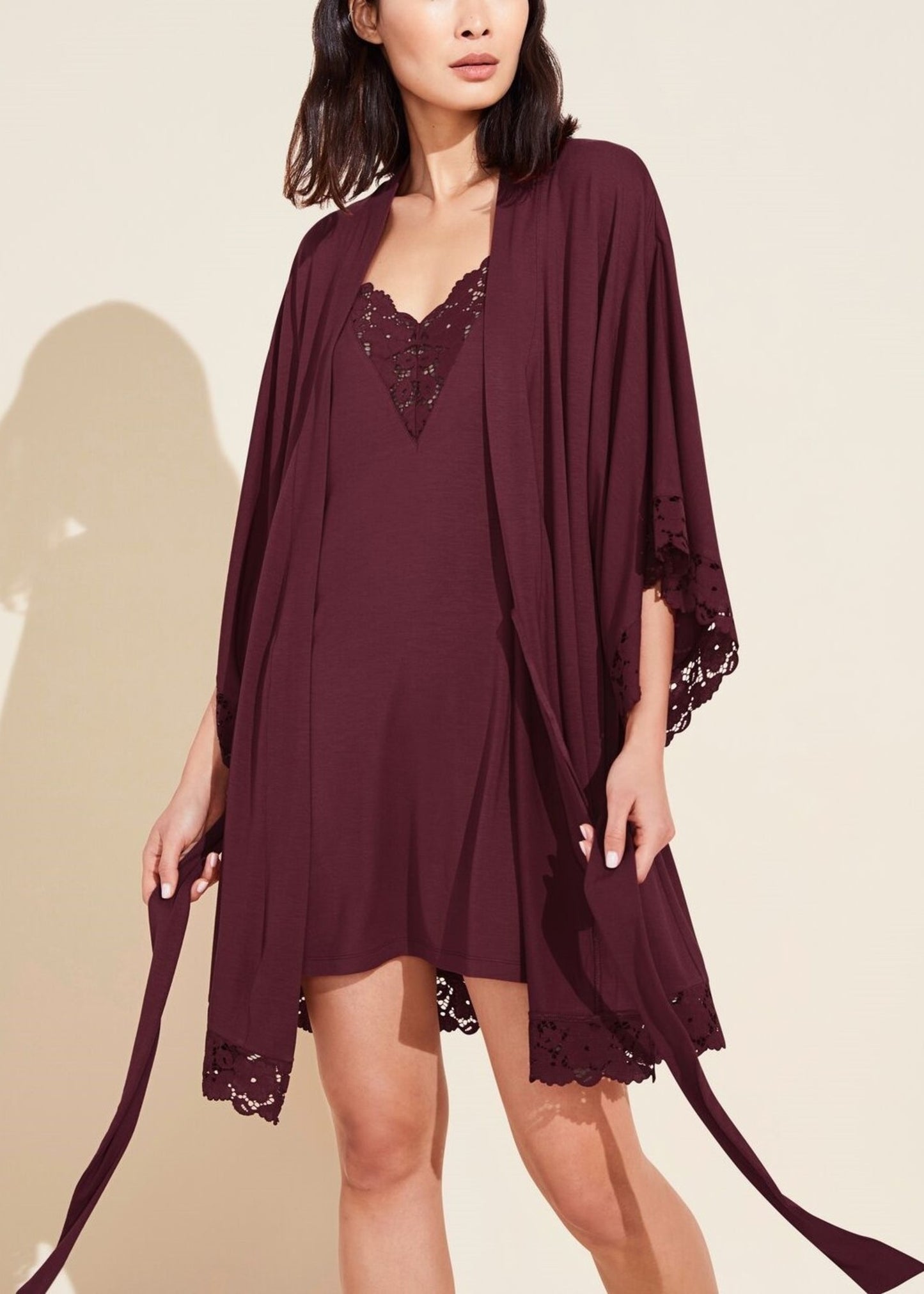 Eberjey Naya TENCEL Robe Mulberry