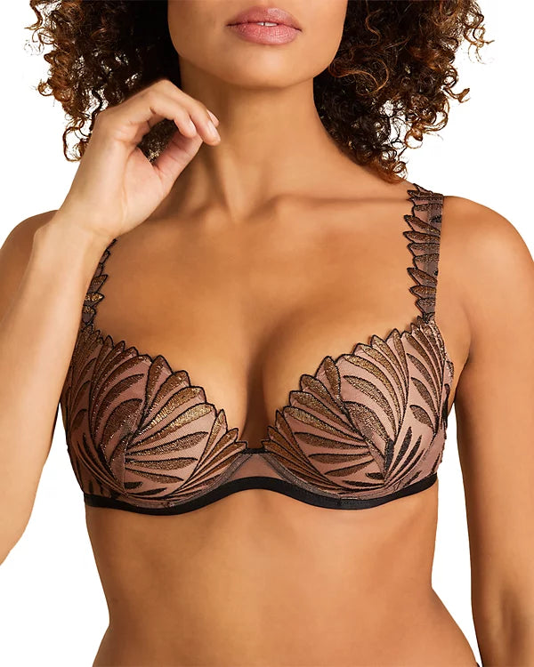 Iris Van Herpen X Aubade Sensory Illusion Plunge Push Up Bra - Golden Leaves