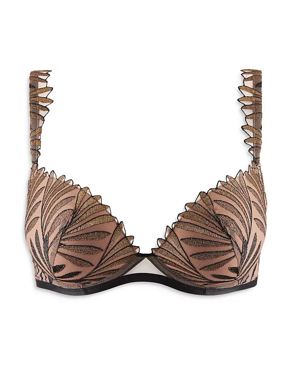 Iris Van Herpen X Aubade Sensory Illusion Plunge Push Up Bra - Golden Leaves