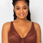 Sheer Mesh Plunge T-Shirt Bra - Chocolate Nude