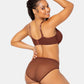 Sheer Mesh Plunge T-Shirt Bra - Chocolate Nude