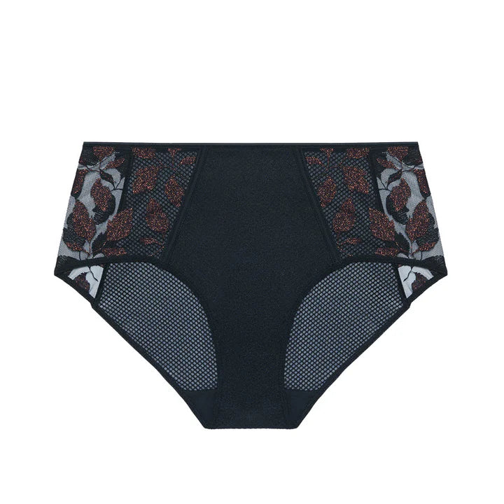 Dahlia High Waist Brief - Noir Copper