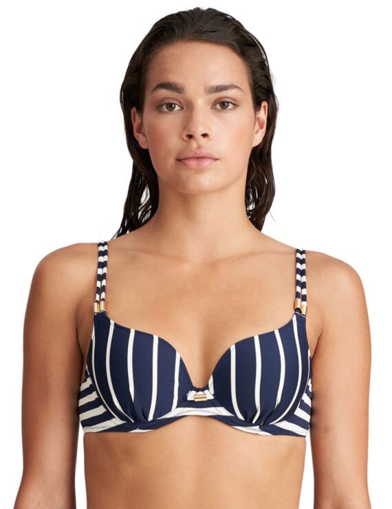 Cadiz Padded Heart Shape Bikini Top - Water Blue