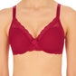 Feathers Full Figure Contour Underwire Bra - Pomegranate