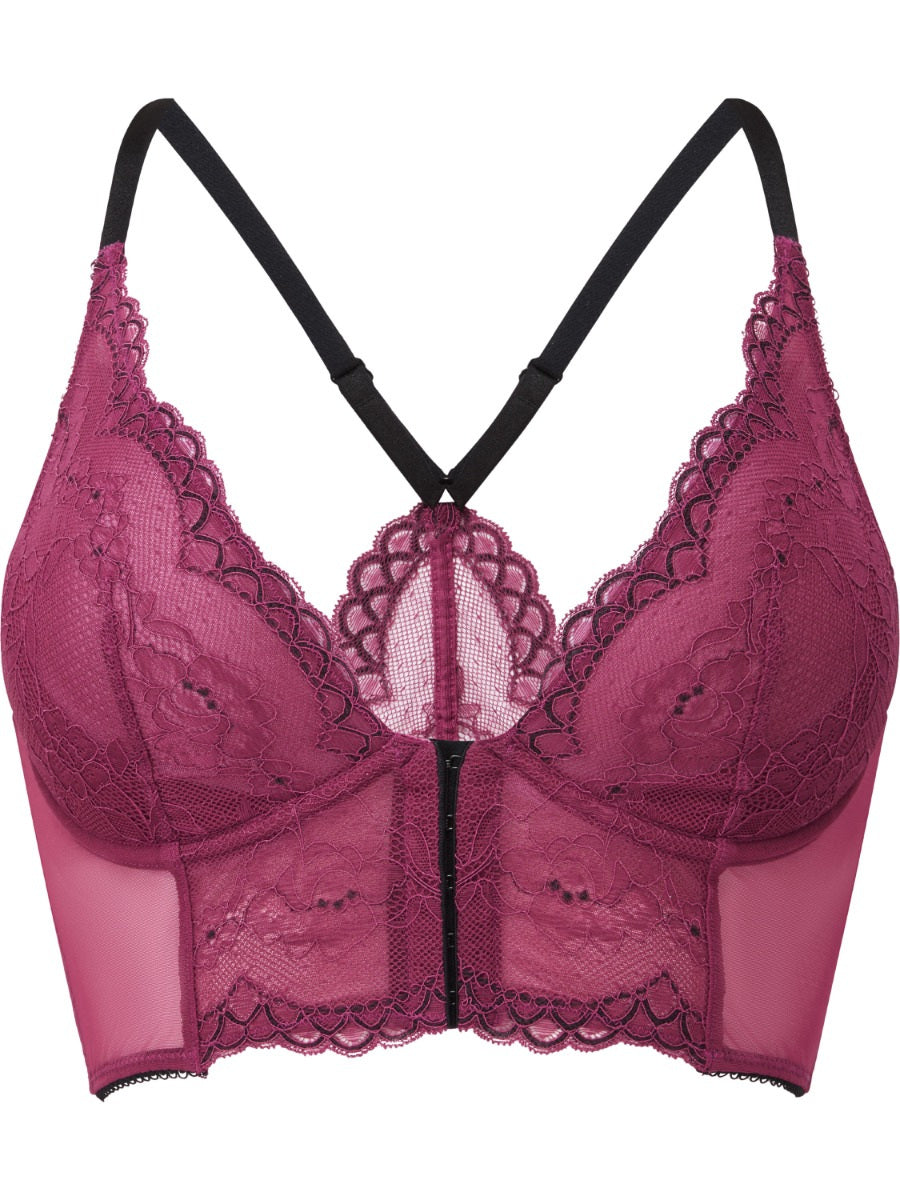Superboost Lace Deep V Bralet - Purple Potion