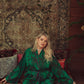 EMERALD SATIN SHORT ROBE
