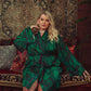 EMERALD SATIN SHORT ROBE