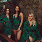 EMERALD SATIN SHORT ROBE