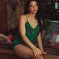 Satin Cami and Shorts Set - Emerald Damask
