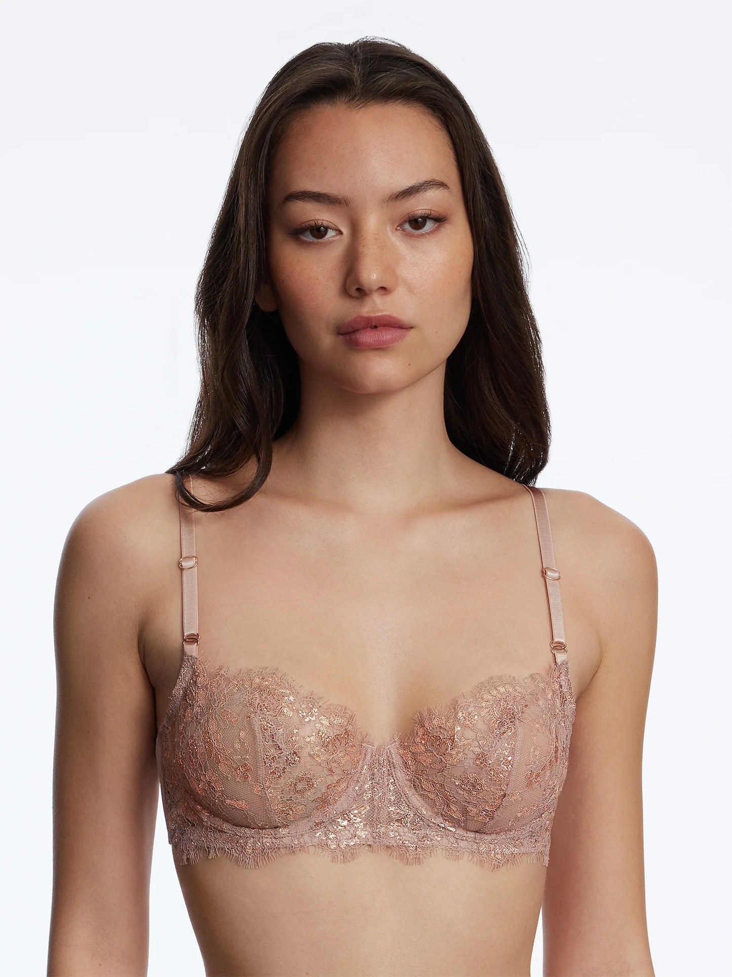 Entice Lace Balconette Bra - Romance/Rose Gold