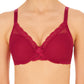 Feathers Full Figure Contour Underwire Bra - Pomegranate