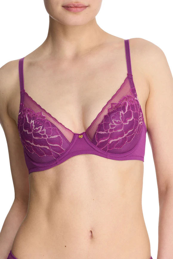 Flora Contour Underwire Bra - Grape/Blush