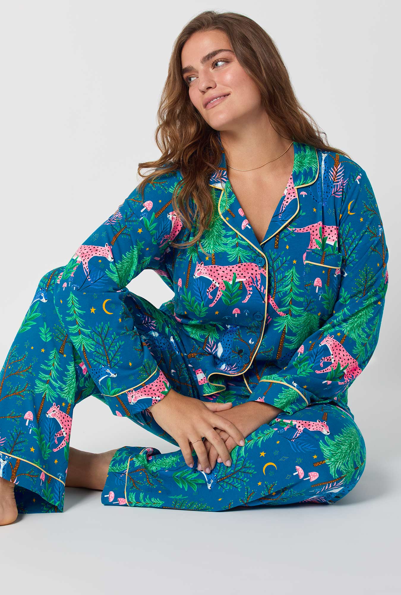 Bedhead Organic Cotton Midnight Forest Long PJ