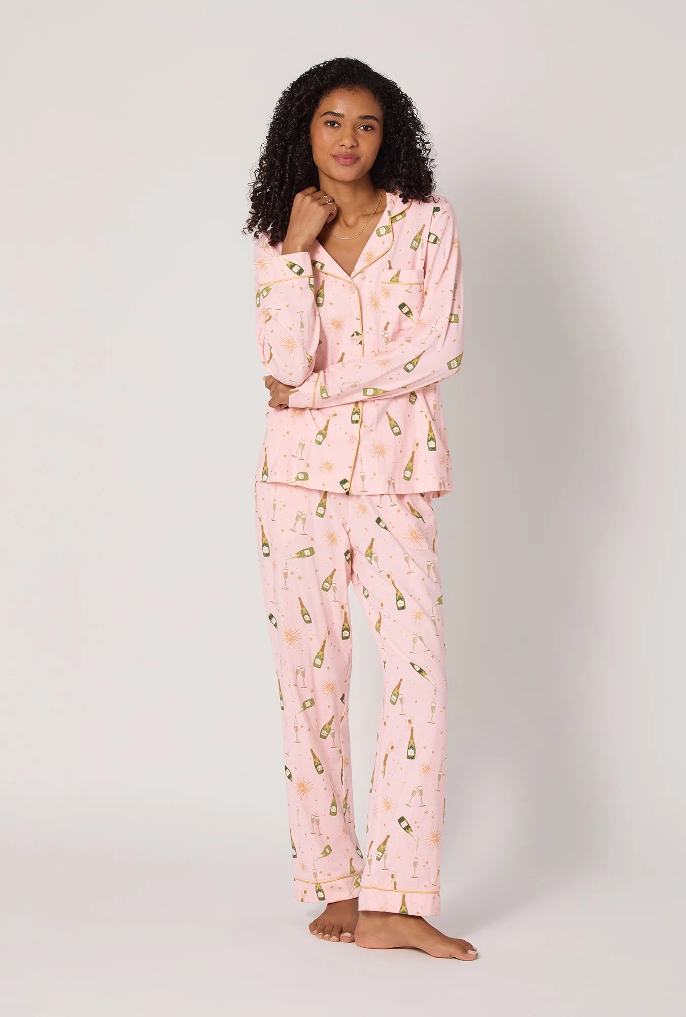 Bedhead Organic Cotton Pop Fizz Clink Long PJ Set