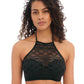 Sundance Underwire Padded Hi-Neck Crop Top - Black