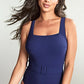 Serena Square Neck One Piece -  Azzurro Navy