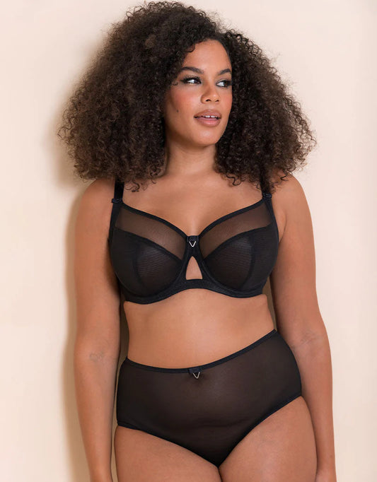 Victory Side Support Balcony Bra - Black