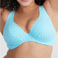 Jewel Cove Ruffled Bikini Top - Turquoise Stripe