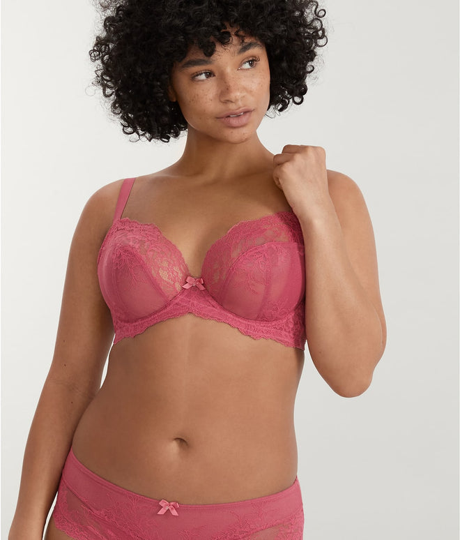 Ana Plunge Bra- Berry Pink