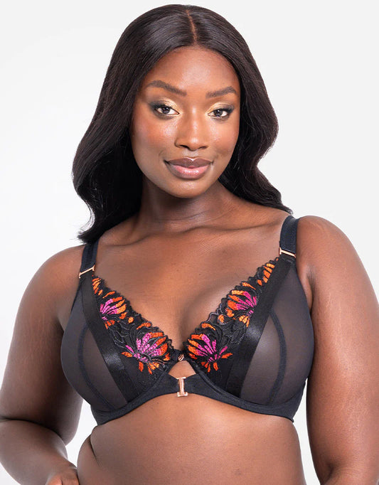 Mesmerise Plunge Bra - Black Multi