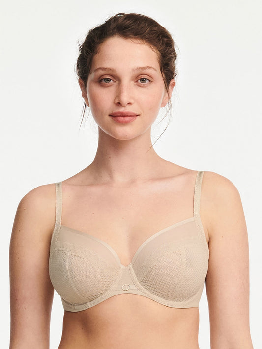 Parisian Allure Unlined Plunge Bra - Nude Sand COLOR WU?