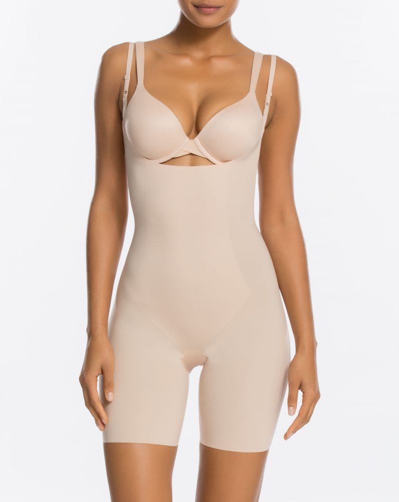 Spanx Oncore Open-Bust Mid-Thigh Bodysuit - Belle Lingerie