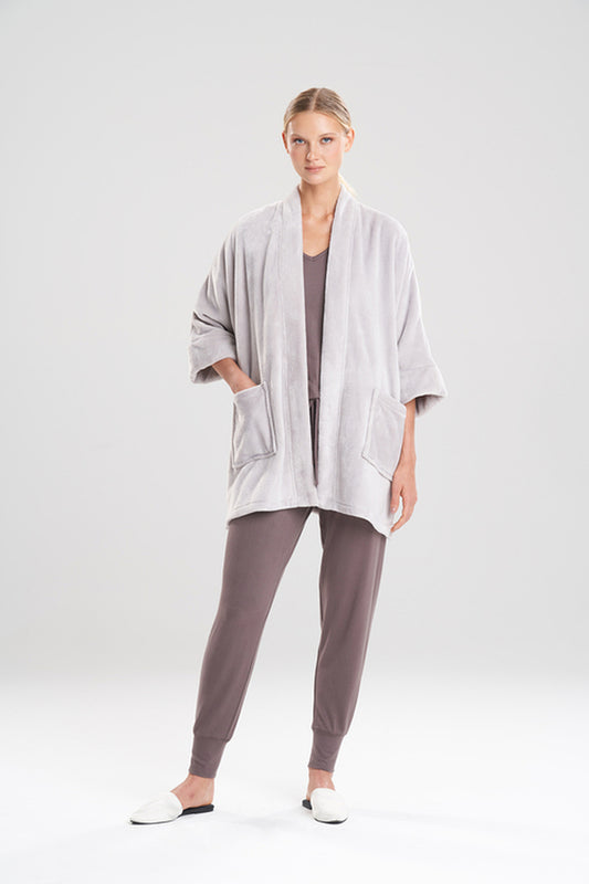 Natori Cashmere Fleece Topper in Stone