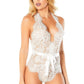 Oh La La Cheri Naomi Eyelash Lace Teddy White