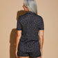 Cosabella Bella Short Sleeve Top & Short PJ Set Black Panther