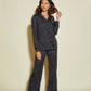 Cosabella Bella Long Sleeve Top & Pant PJ Set Black Panther