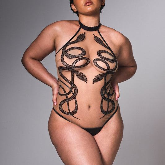 Thistle and Spire Medusa Bodysuit Butterscotch/Black